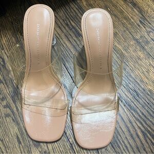 Zara Beige and Clear Heels